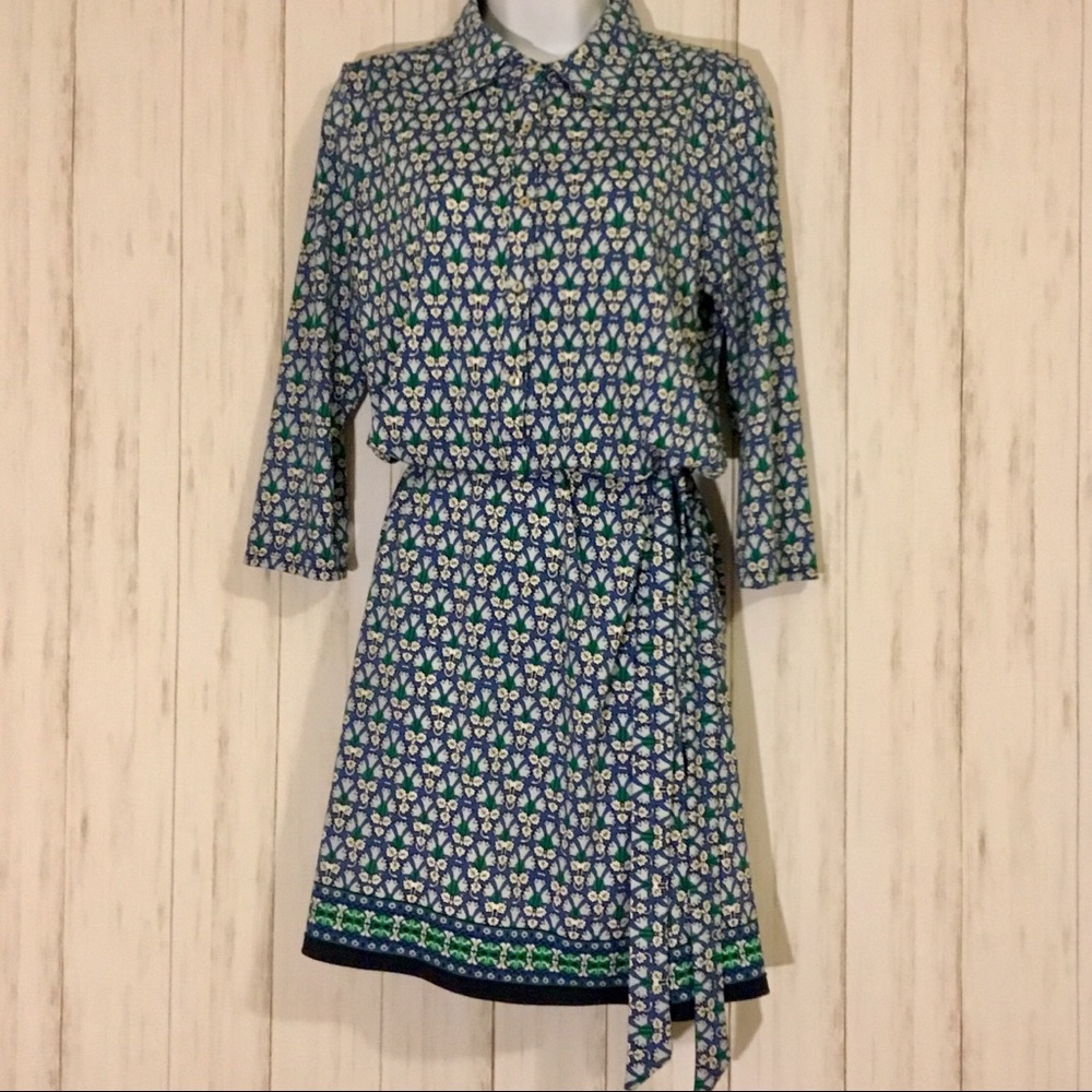 Max Studio 3/4 sleeved belted mini dress